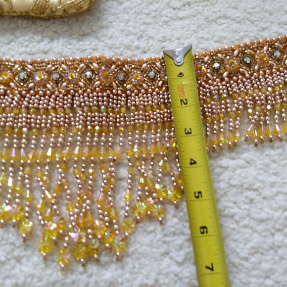 RARE vintage 60s waterfall bead choker collar bib purse set - Picture 10 of 15